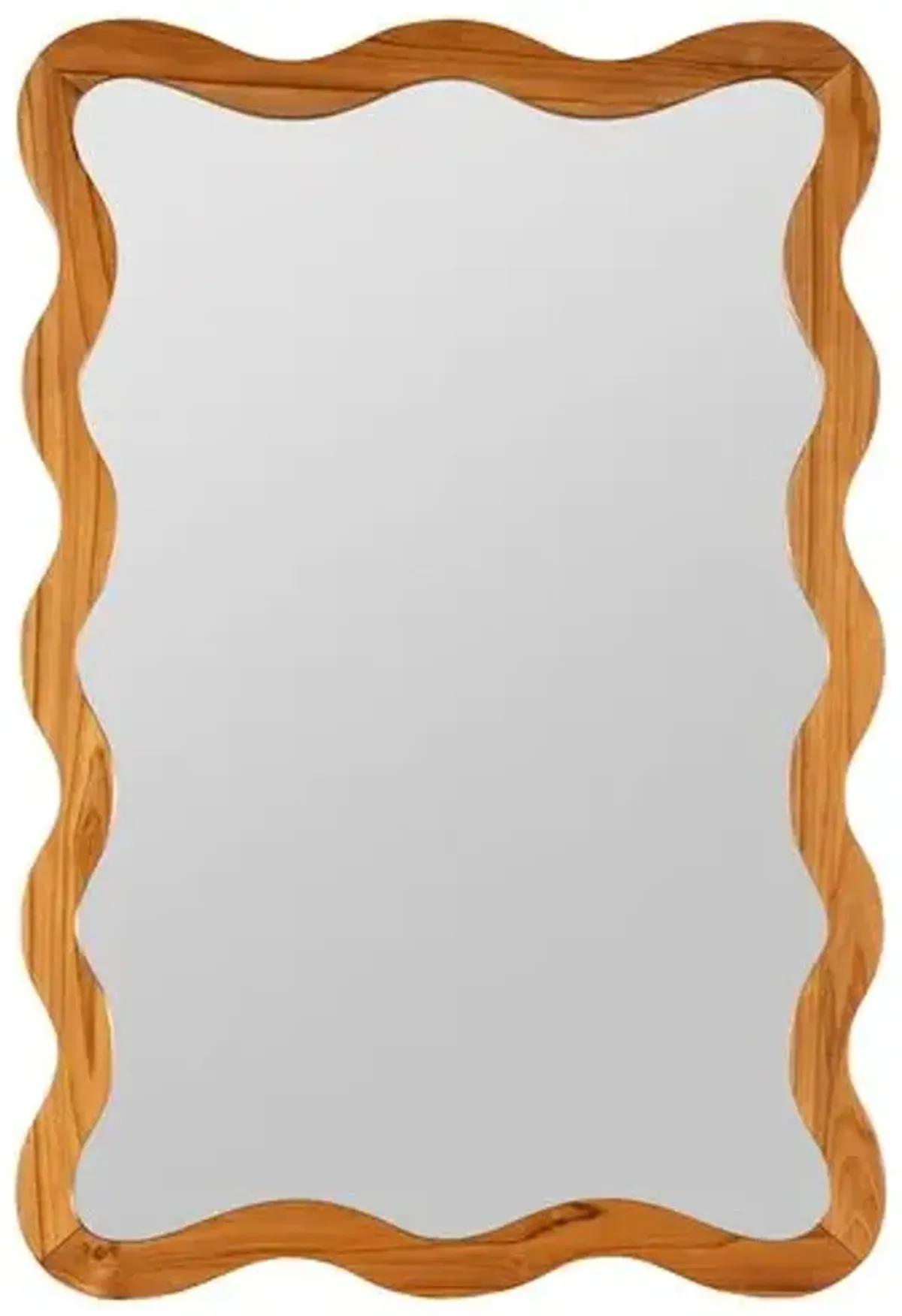 Alice Wavy Wood Wall Mirror - Natural