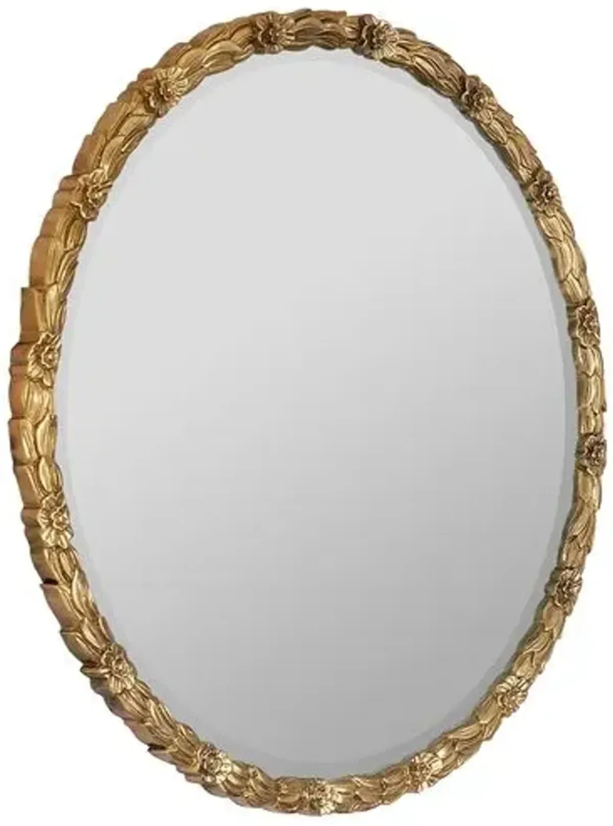 Constance Florette Round Wall Mirror - Antique Gold