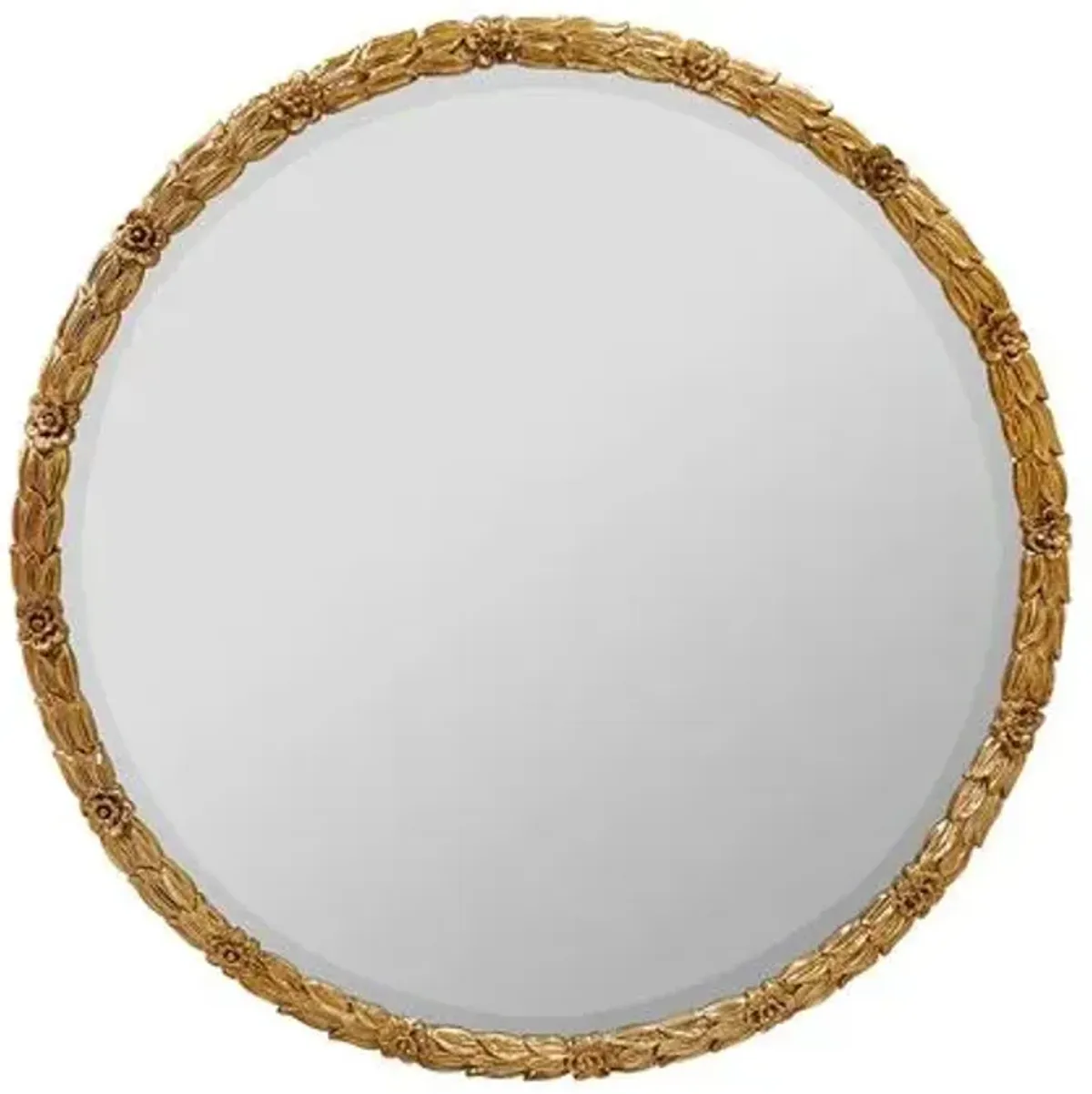 Constance Florette Round Wall Mirror - Antique Gold