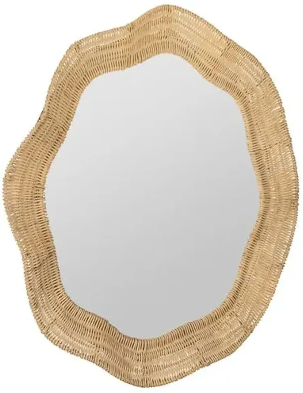 Linden Round Scalloped Wall Mirror - Natural Rattan - Erin Gates