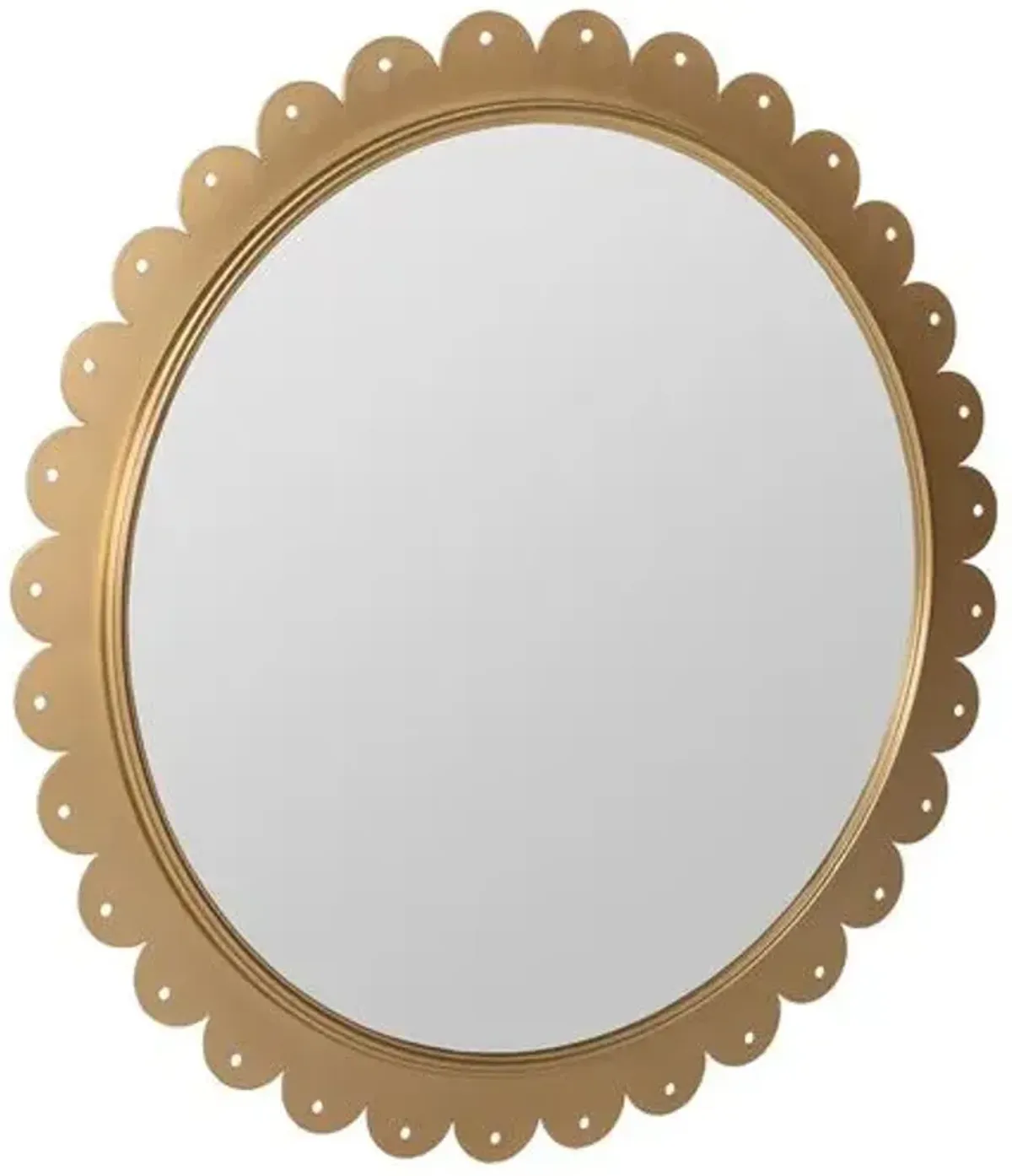 Calista Scallop Round Wall Mirror - Polished Gold