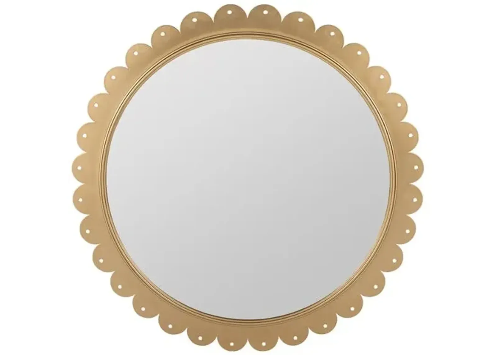 Calista Scallop Round Wall Mirror - Polished Gold