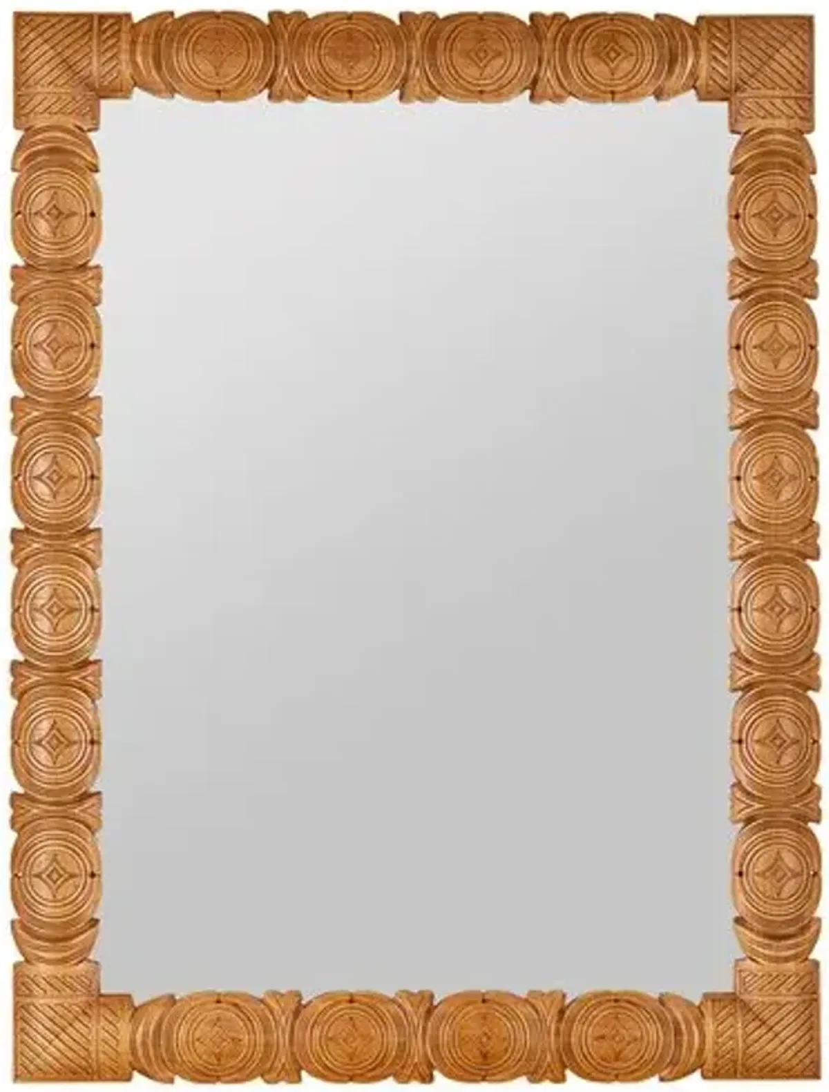 Terra Carved Wood Wall Mirror - Natural