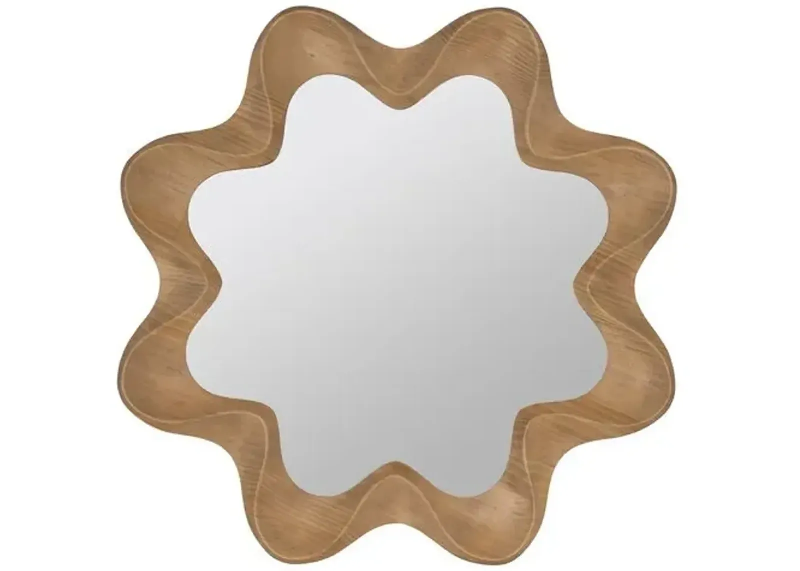 Blossom Wood Wall Mirror - Natural