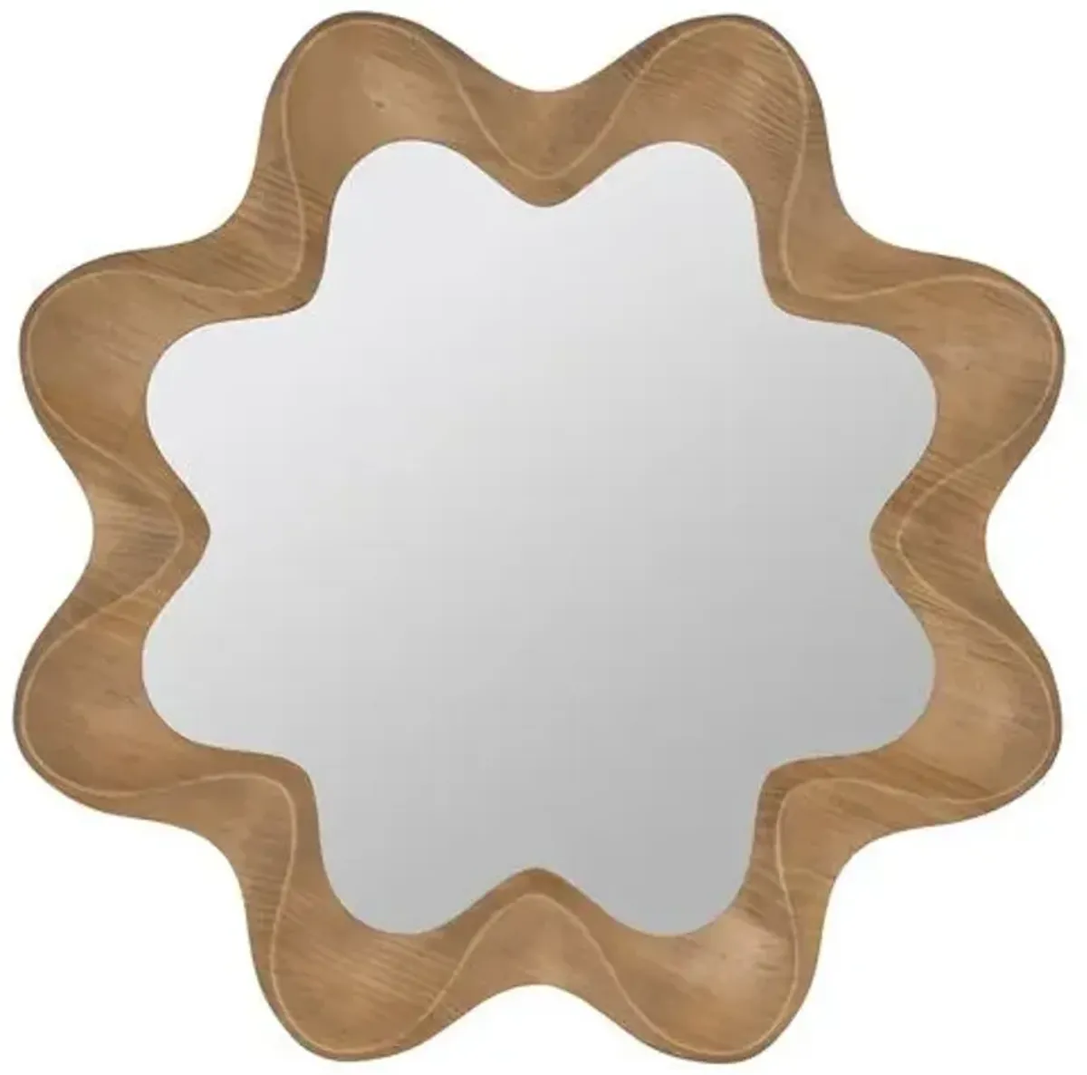 Blossom Wood Wall Mirror - Natural