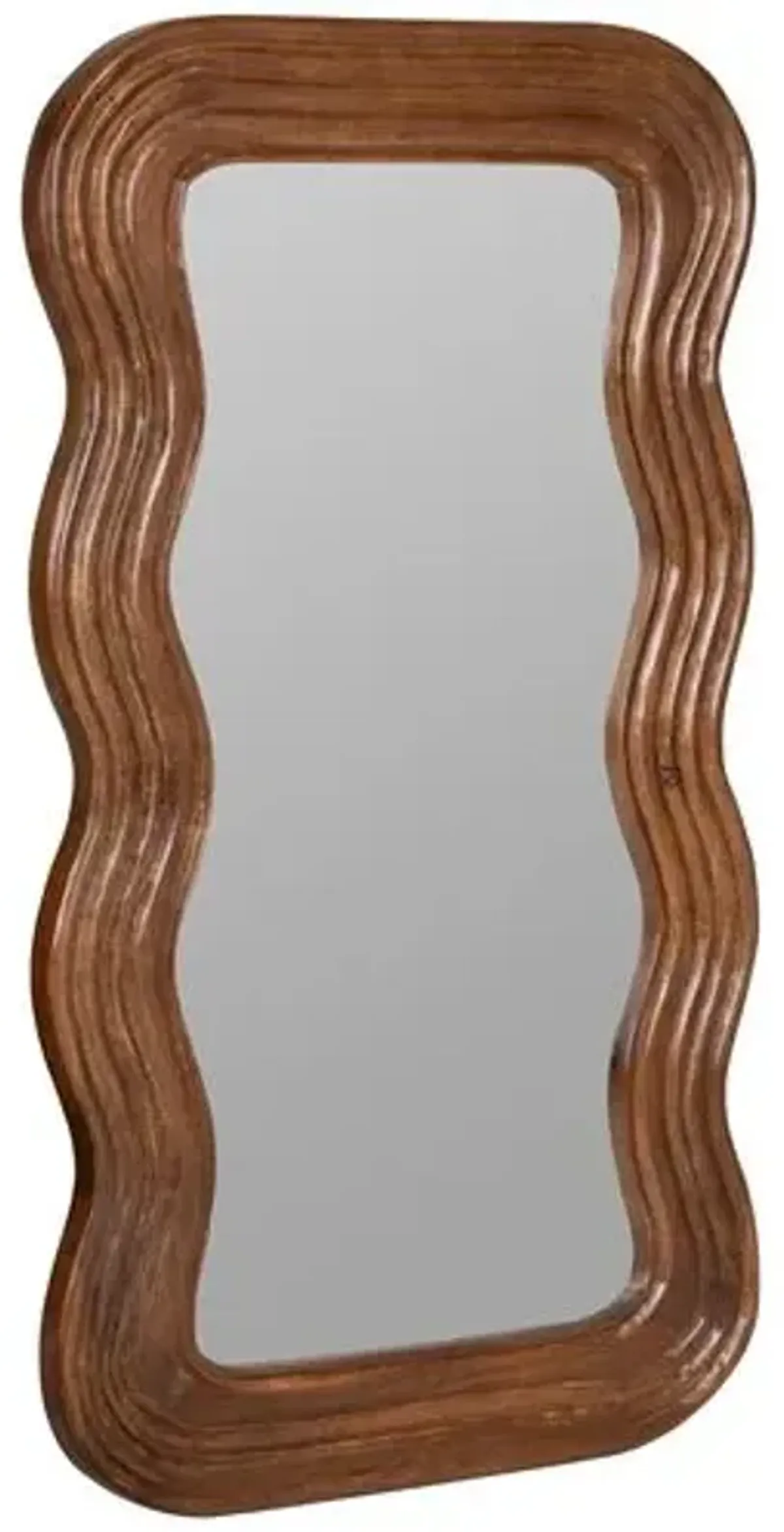 Frankie Small Wavy Wall Mirror - Walnut