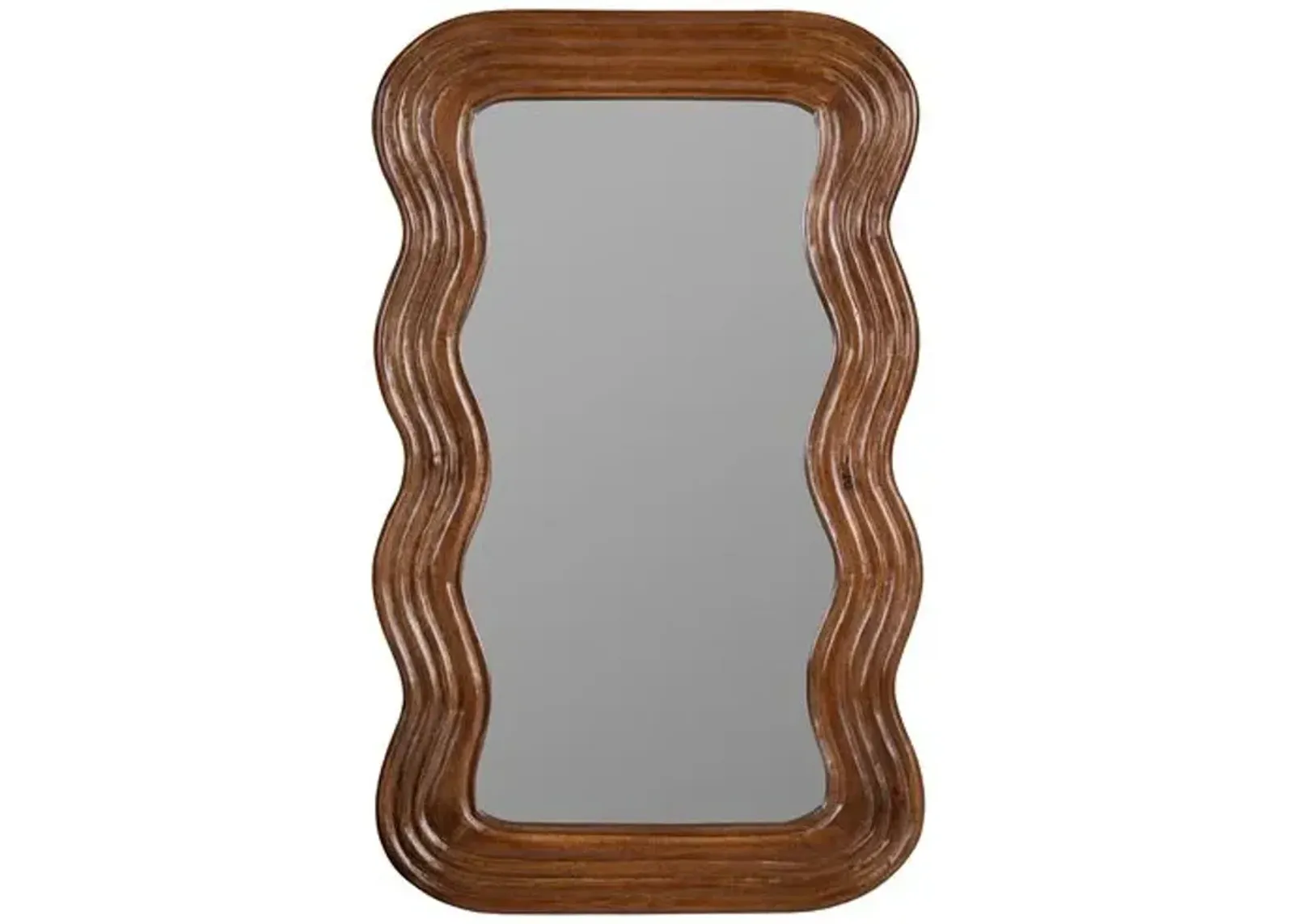 Frankie Small Wavy Wall Mirror - Walnut