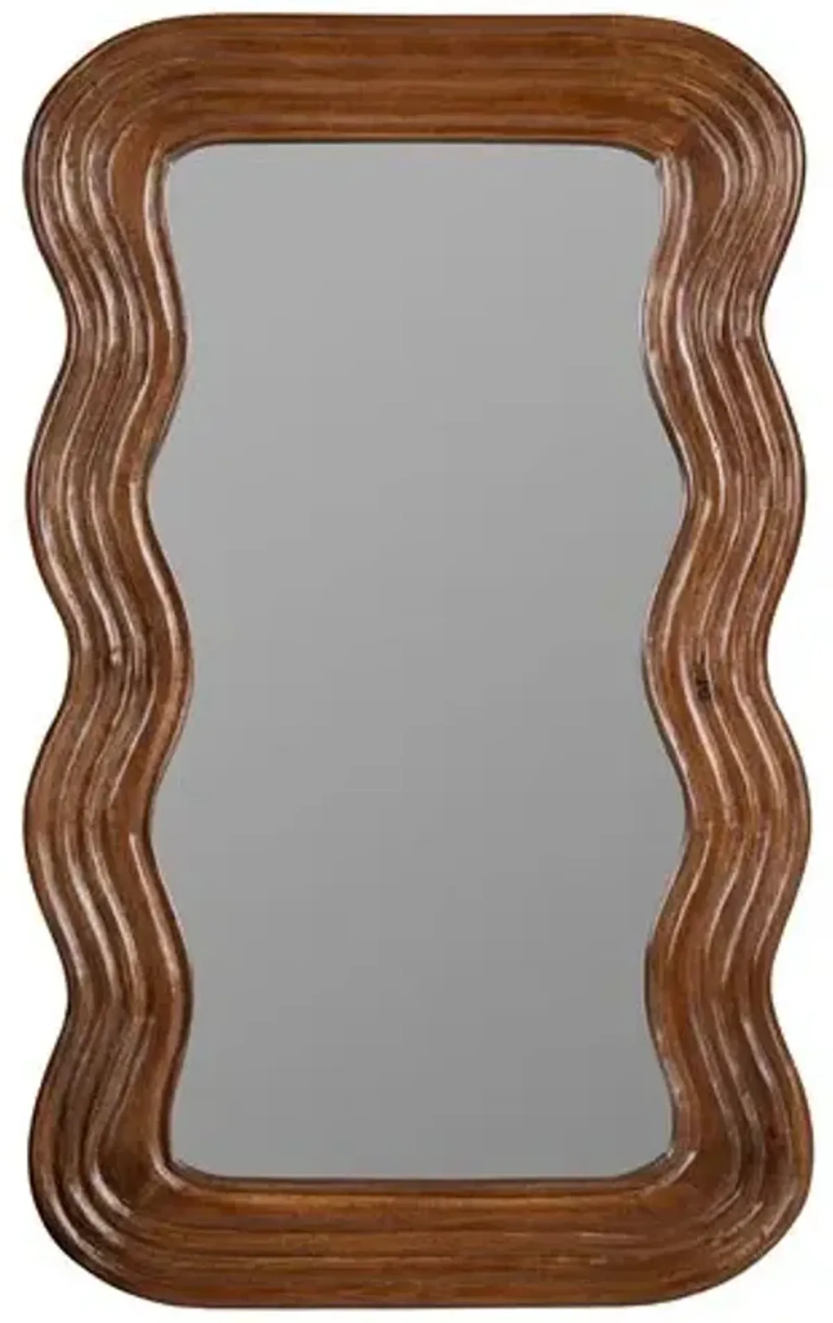 Frankie Small Wavy Wall Mirror - Walnut