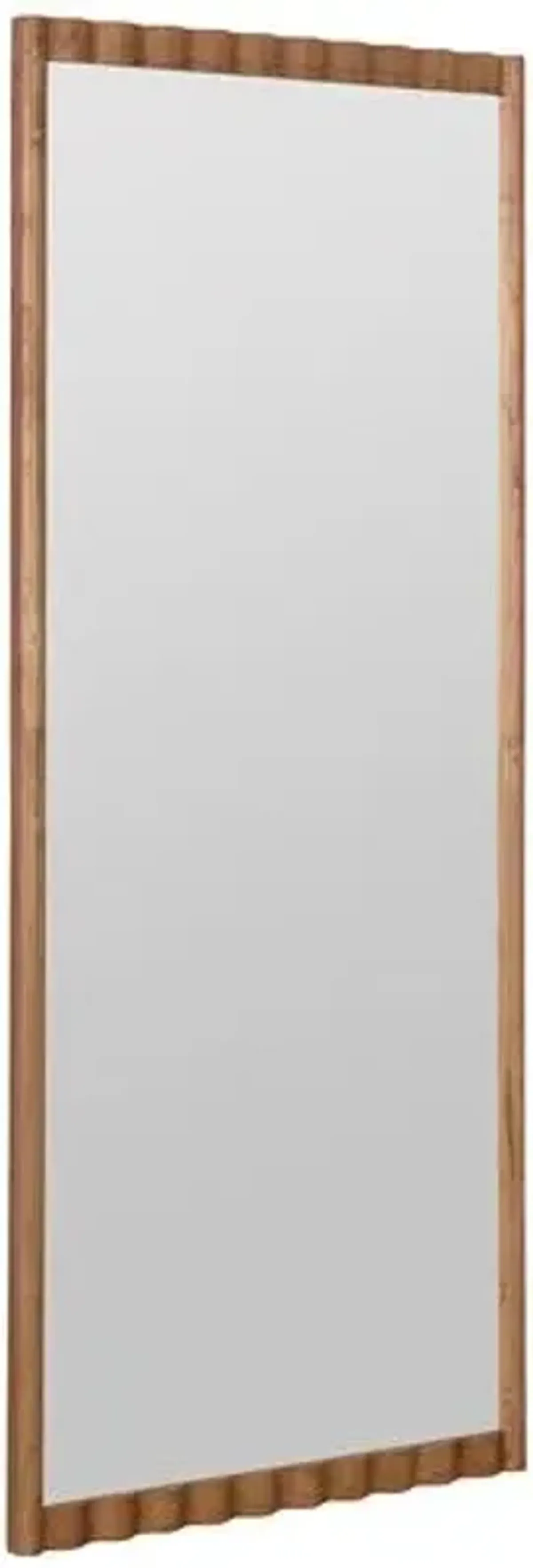 Dianna Wood Floor Mirror - Natural - Brown