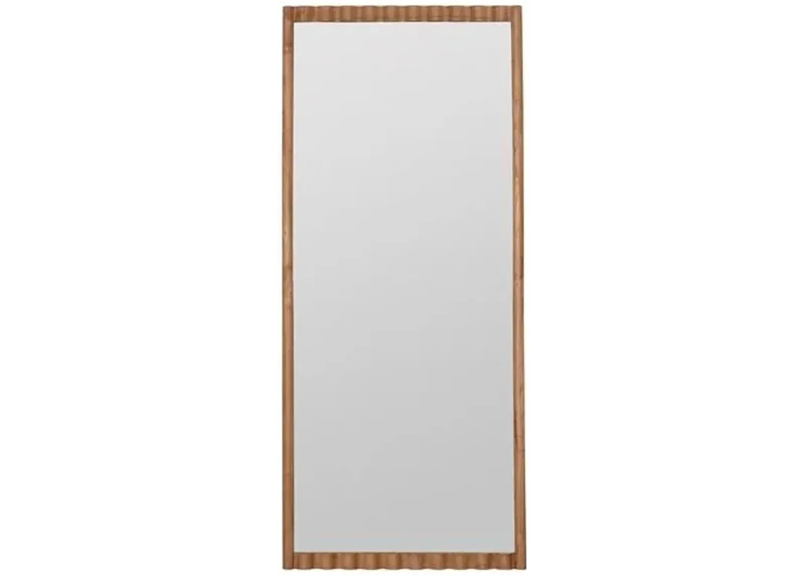 Dianna Wood Floor Mirror - Natural - Brown