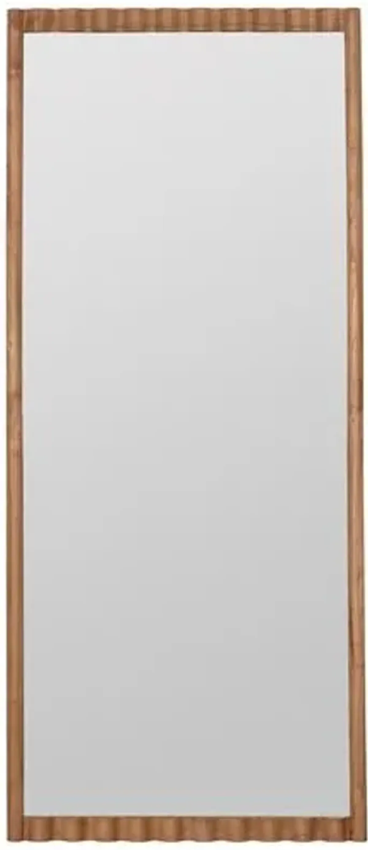 Dianna Wood Floor Mirror - Natural - Brown