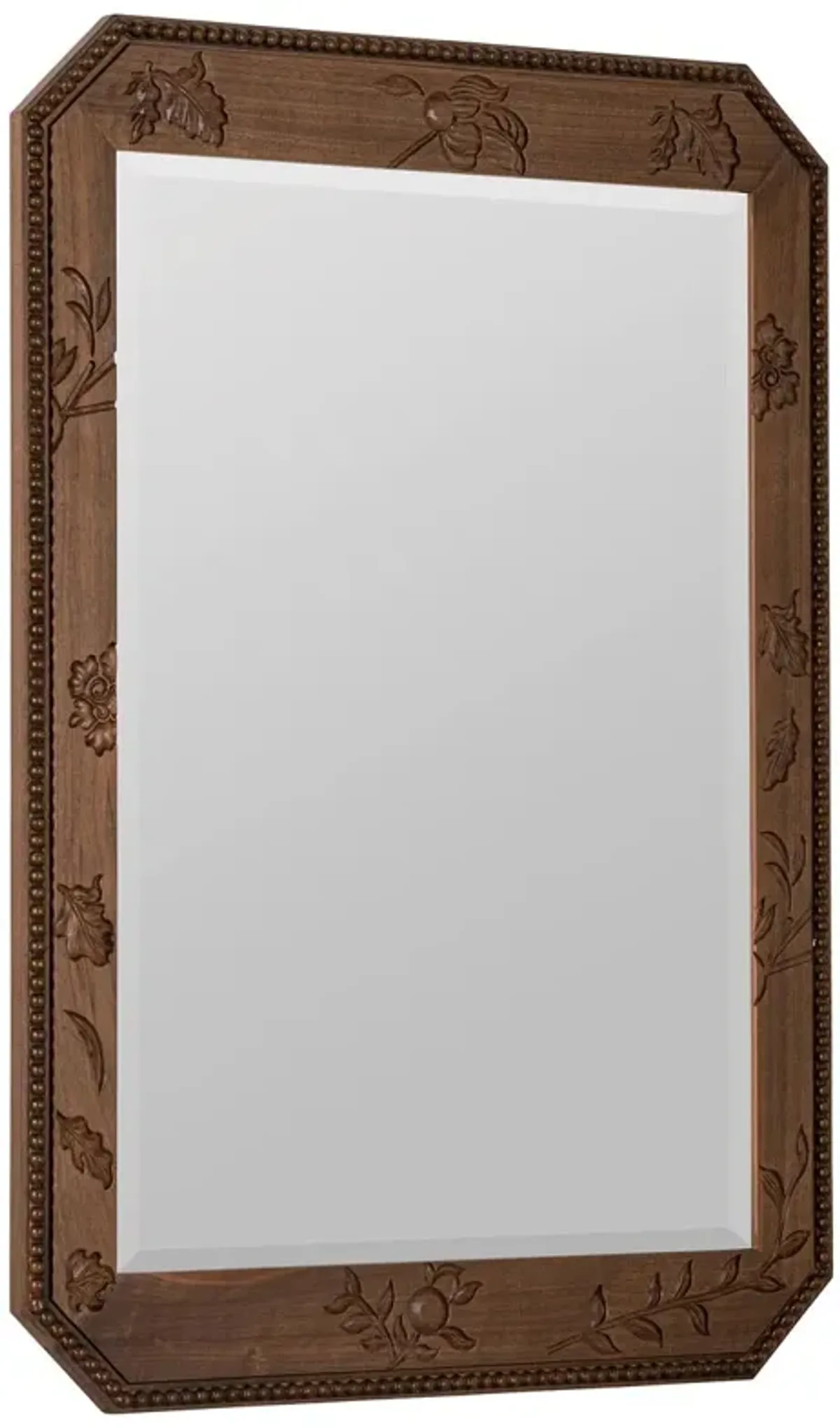 Leighton Carved Wood Wall Mirror, Walnut