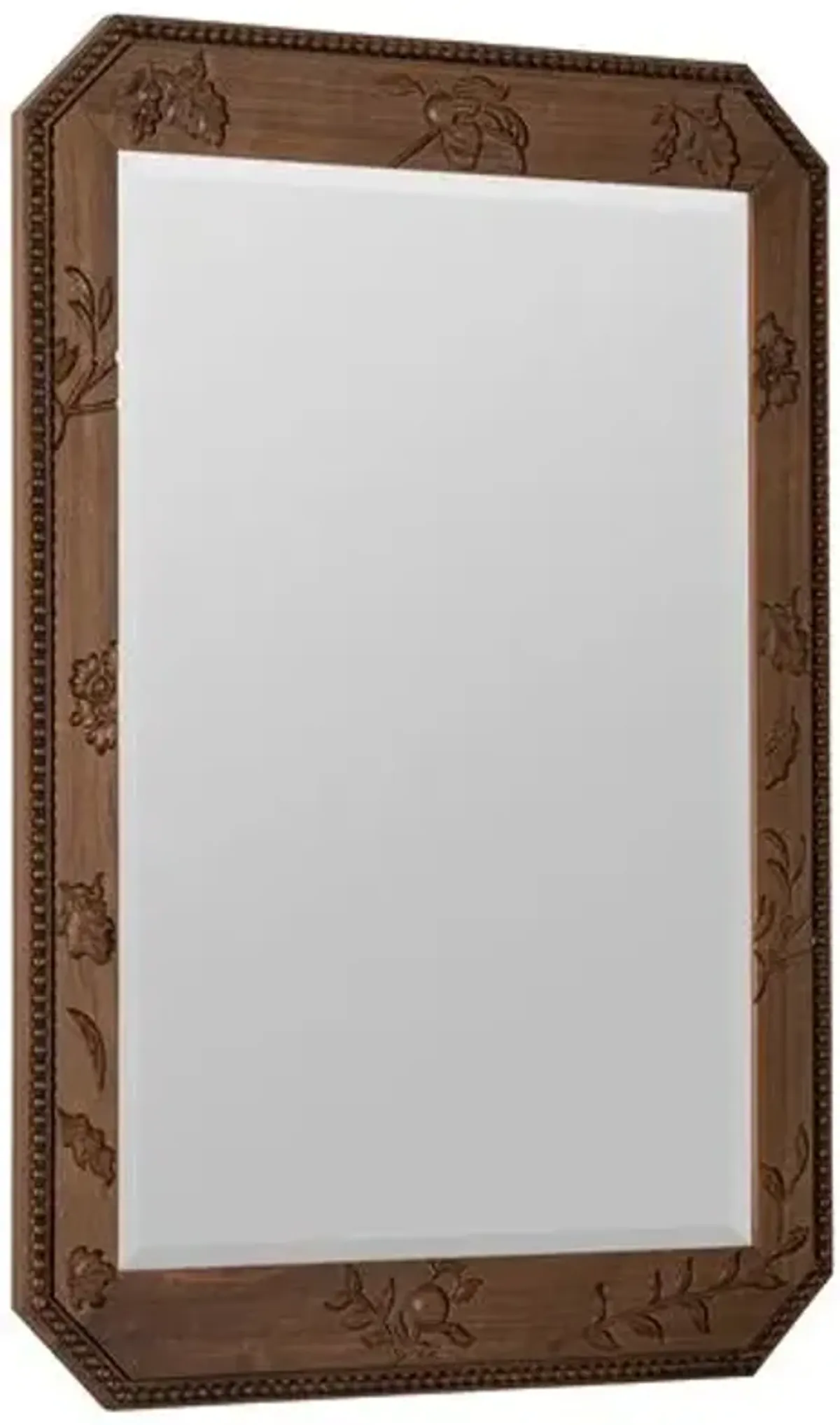 Leighton Carved Wood Wall Mirror - Walnut