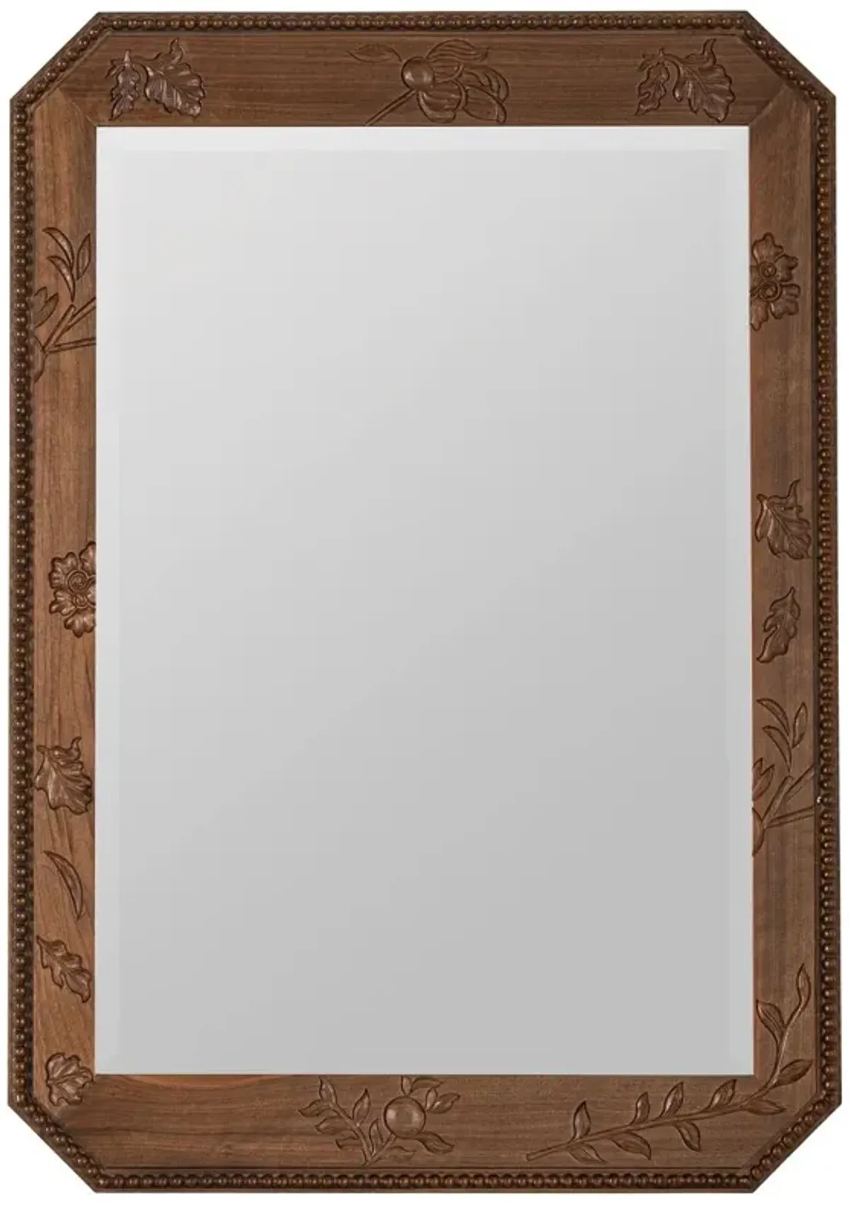 Leighton Carved Wood Wall Mirror, Walnut