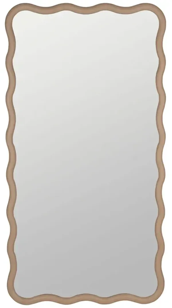 Kiki Wave Floor Mirror, Natural Oak