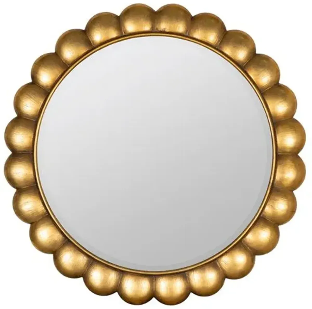 Shellie Scallop Round Wall Mirror - Gold