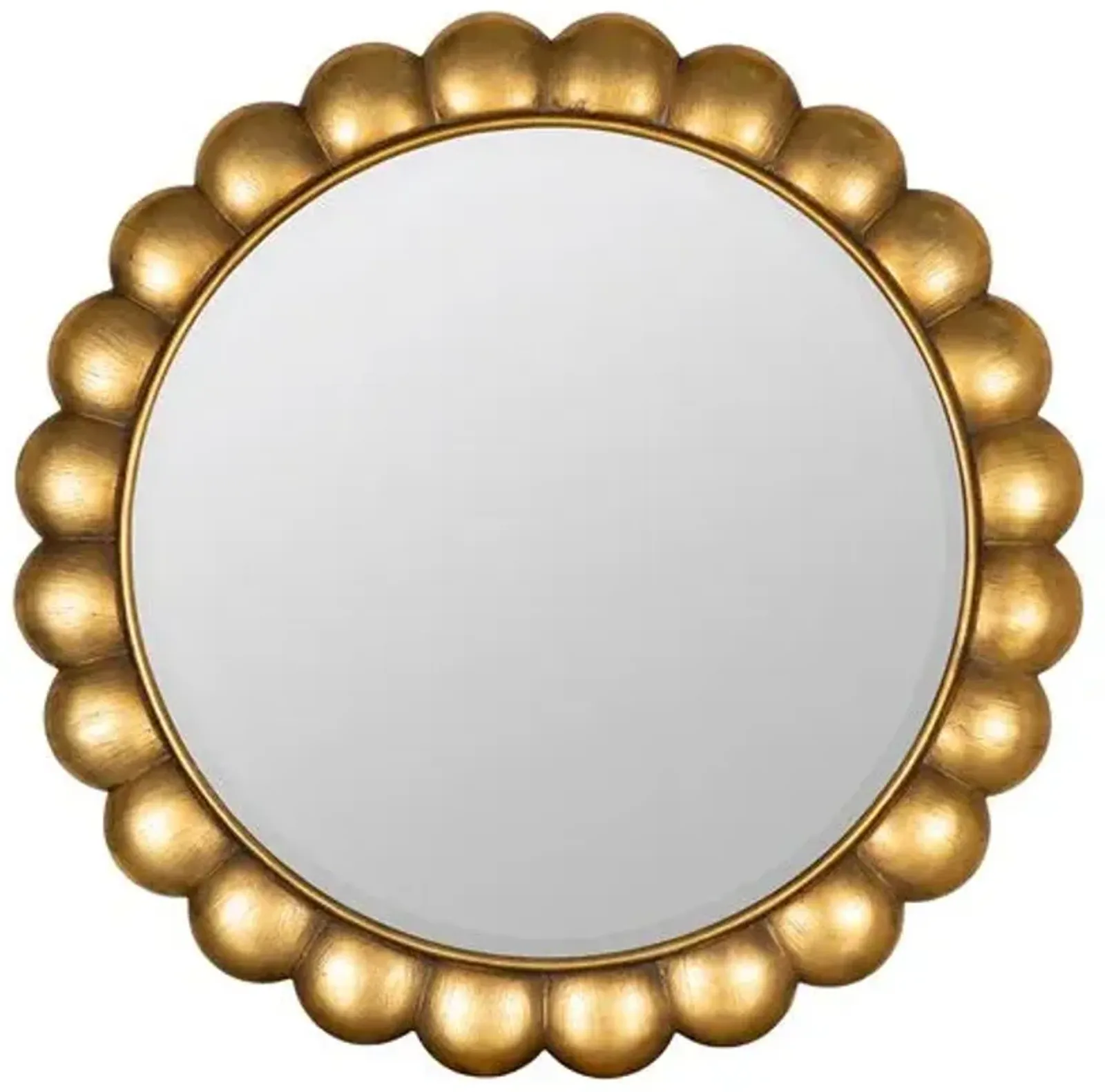 Shellie Scallop Round Wall Mirror - Gold