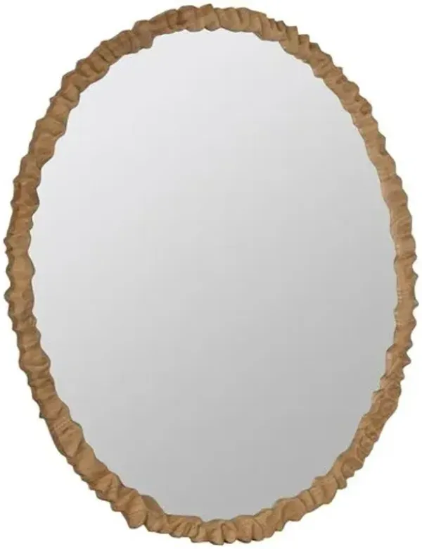 Eilat Round Wood Wall Mirror - Natural