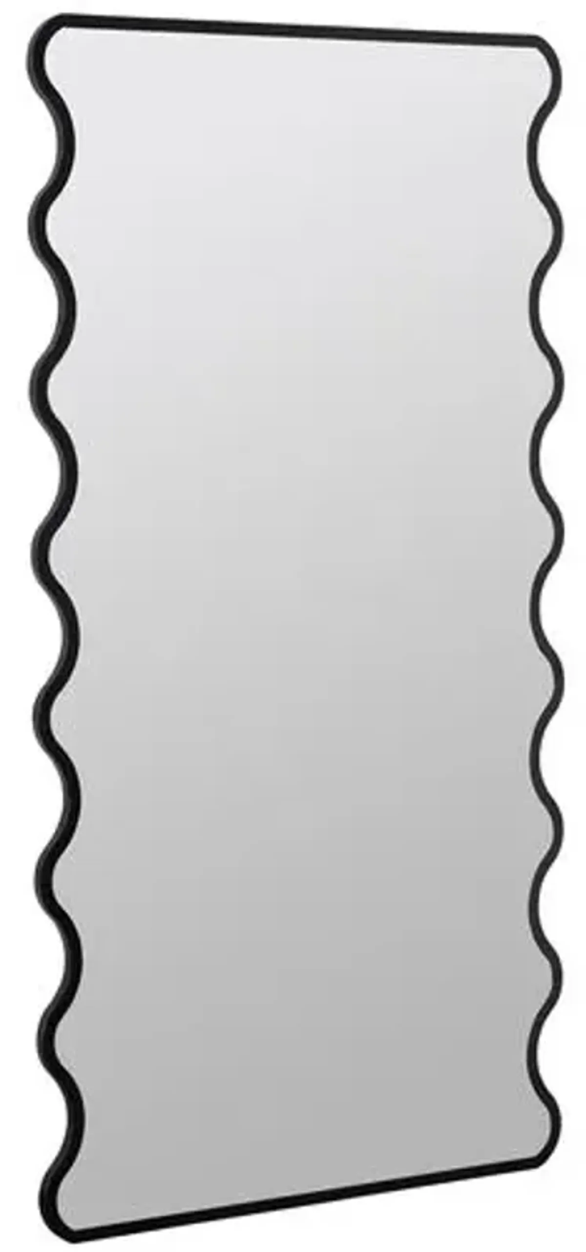 Carmin Wavy Floor Mirror - Matte Black