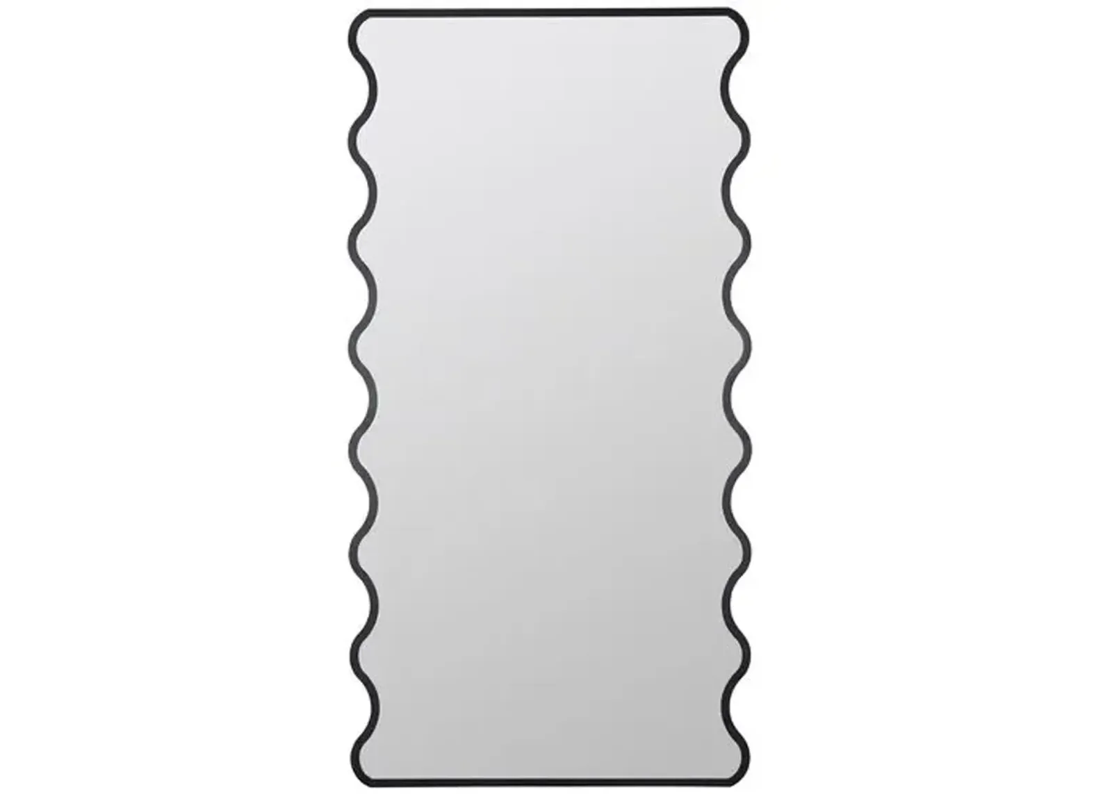 Carmin Wavy Floor Mirror - Matte Black