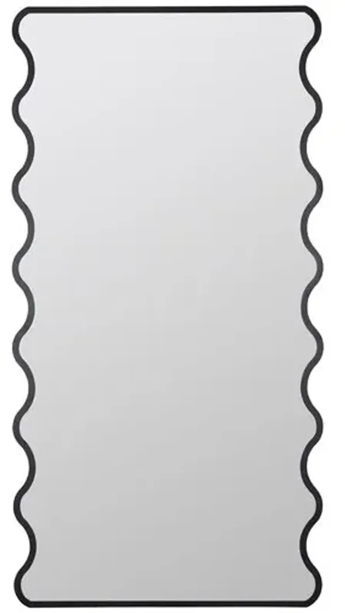 Carmin Wavy Floor Mirror - Matte Black