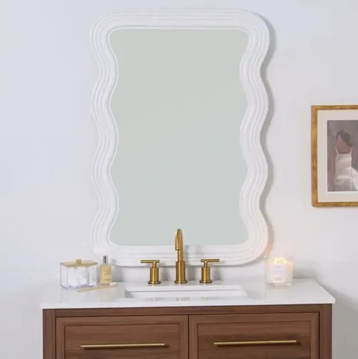 Franky Custom Painted Wavy Wall Mirror