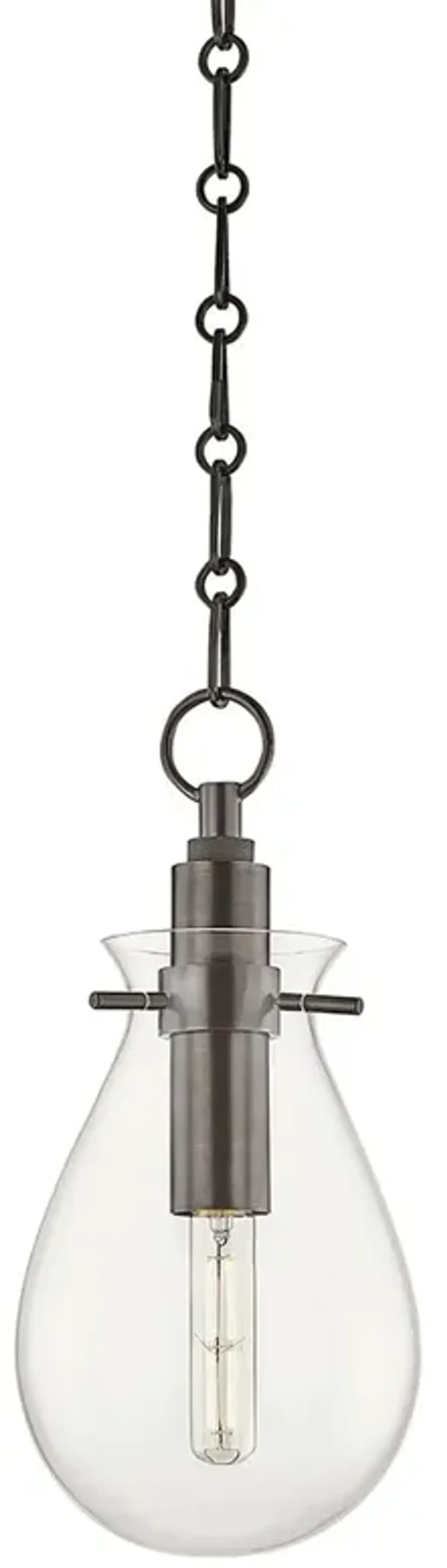 Ivy Glass Teardrop Pendant - Brown