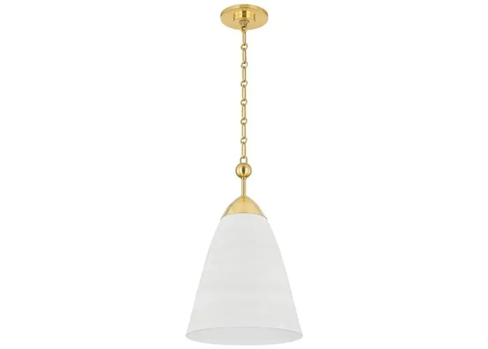 Bronson Pendant - Aged Brass/White Plaster