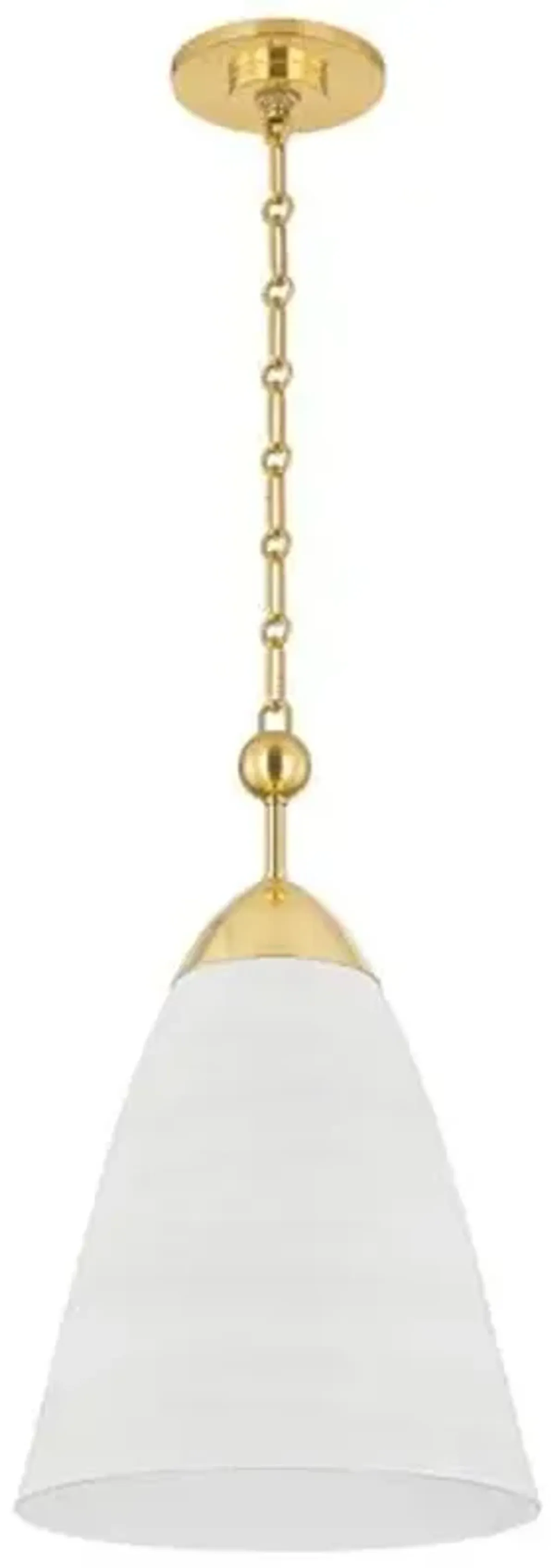 Bronson Pendant - Aged Brass/White Plaster