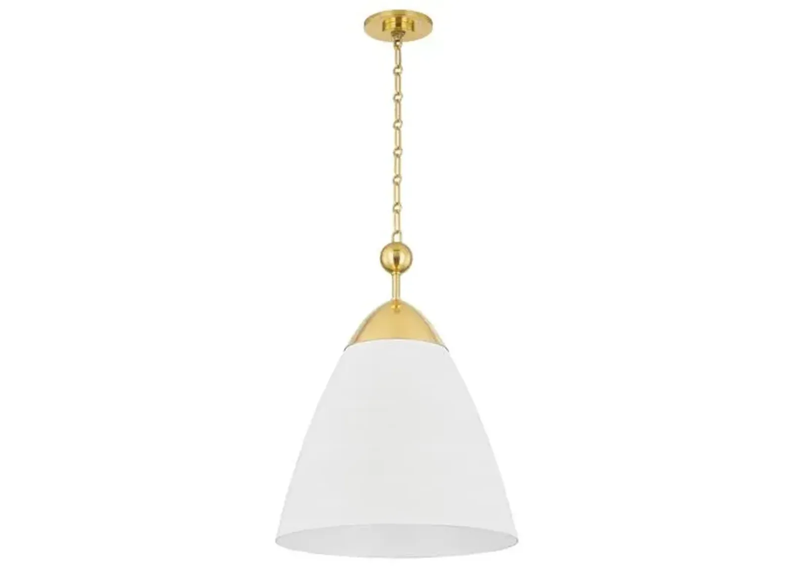 Bronson Pendant - Aged Brass/White Plaster