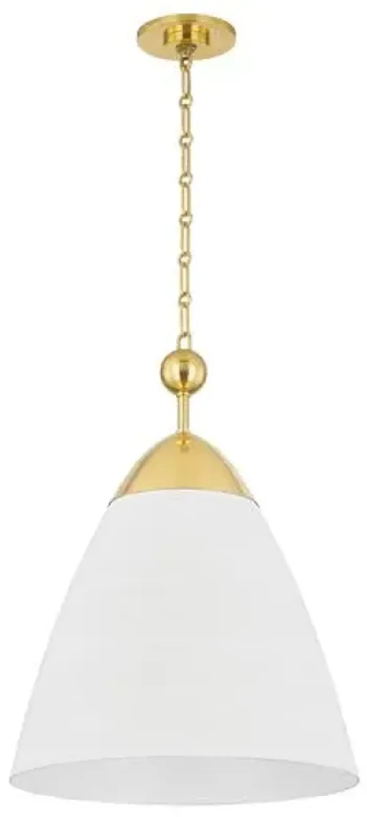 Bronson Pendant - Aged Brass/White Plaster