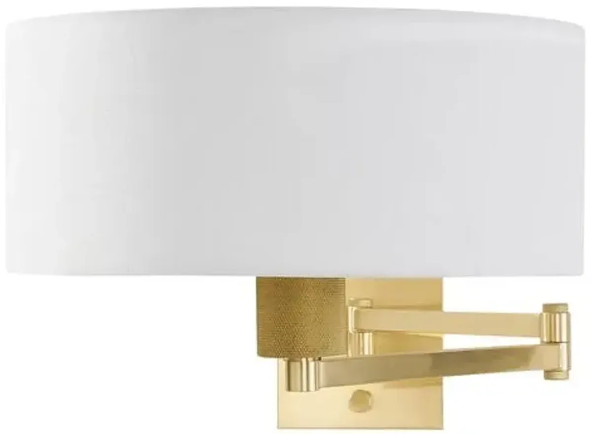 Sammy Adjustable Swing Arm Wall Sconce - Gold