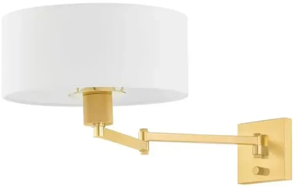 Sammy Adjustable Swing Arm Wall Sconce - Gold