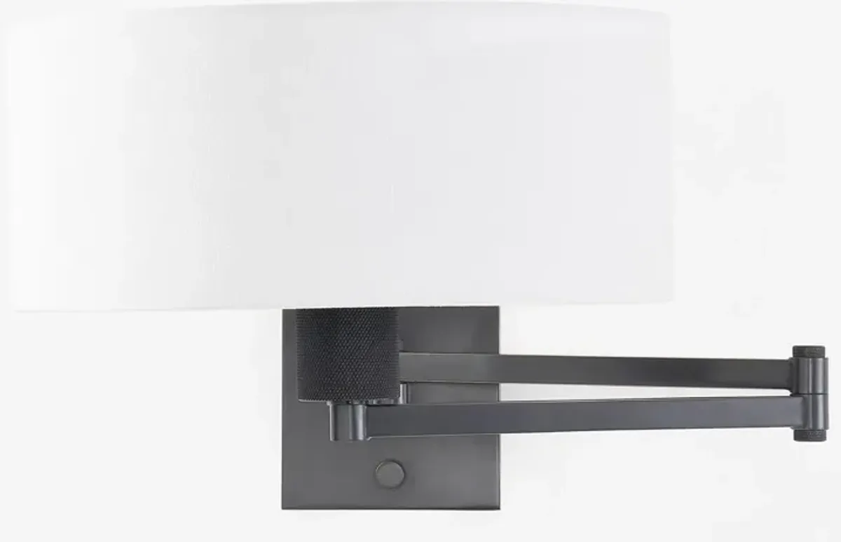 Sammy Adjustable Swing Arm Wall Sconce - Brown