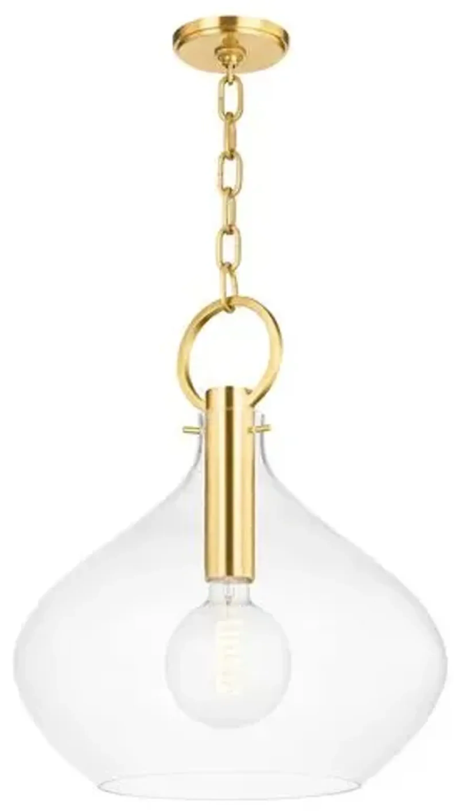 Lina Glass Pendant - Gold