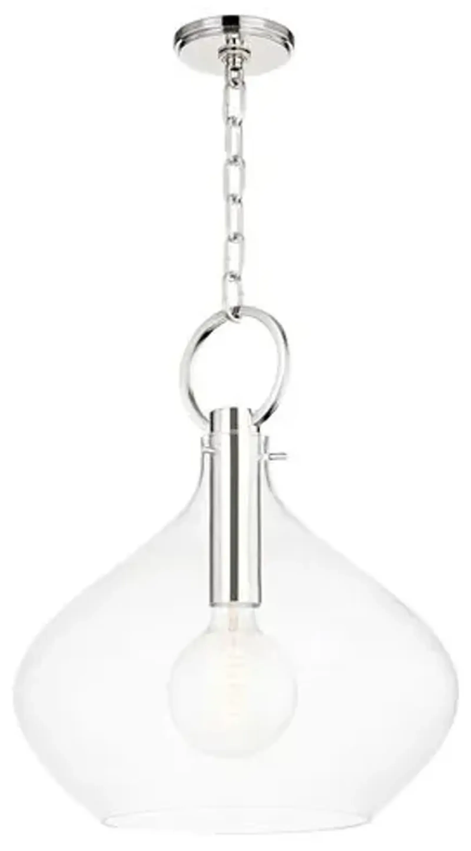 Lina Glass Pendant - Silver