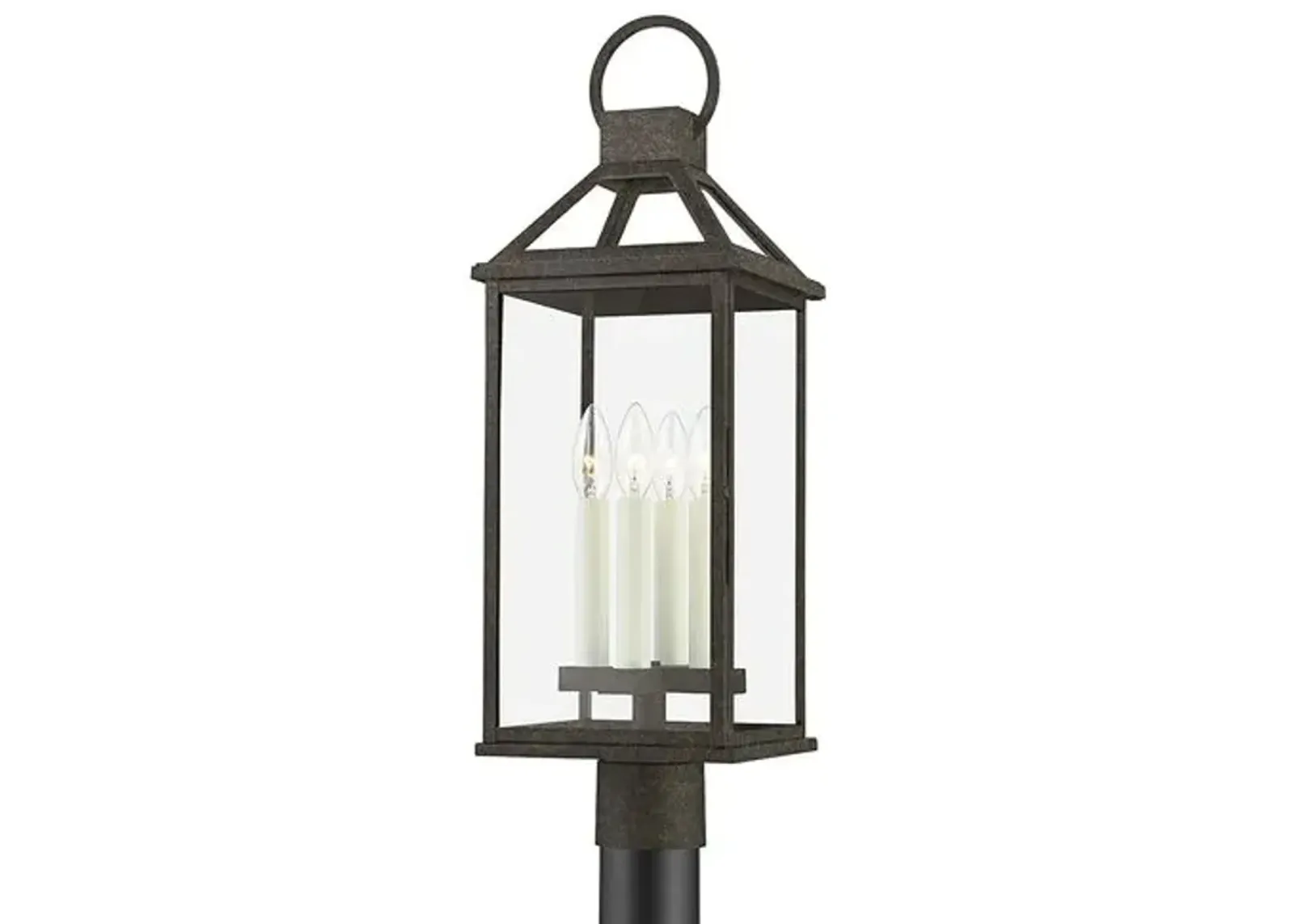 Sanders Outdoor Post Light - French Iron - Black