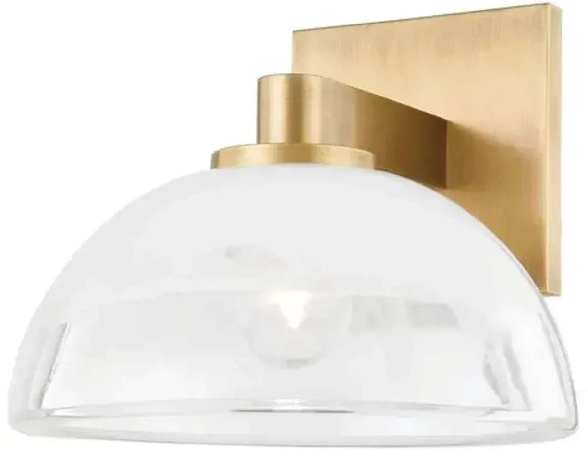 Valen 7.25" Wall Sconce - Glass/Patina Brass - Gold