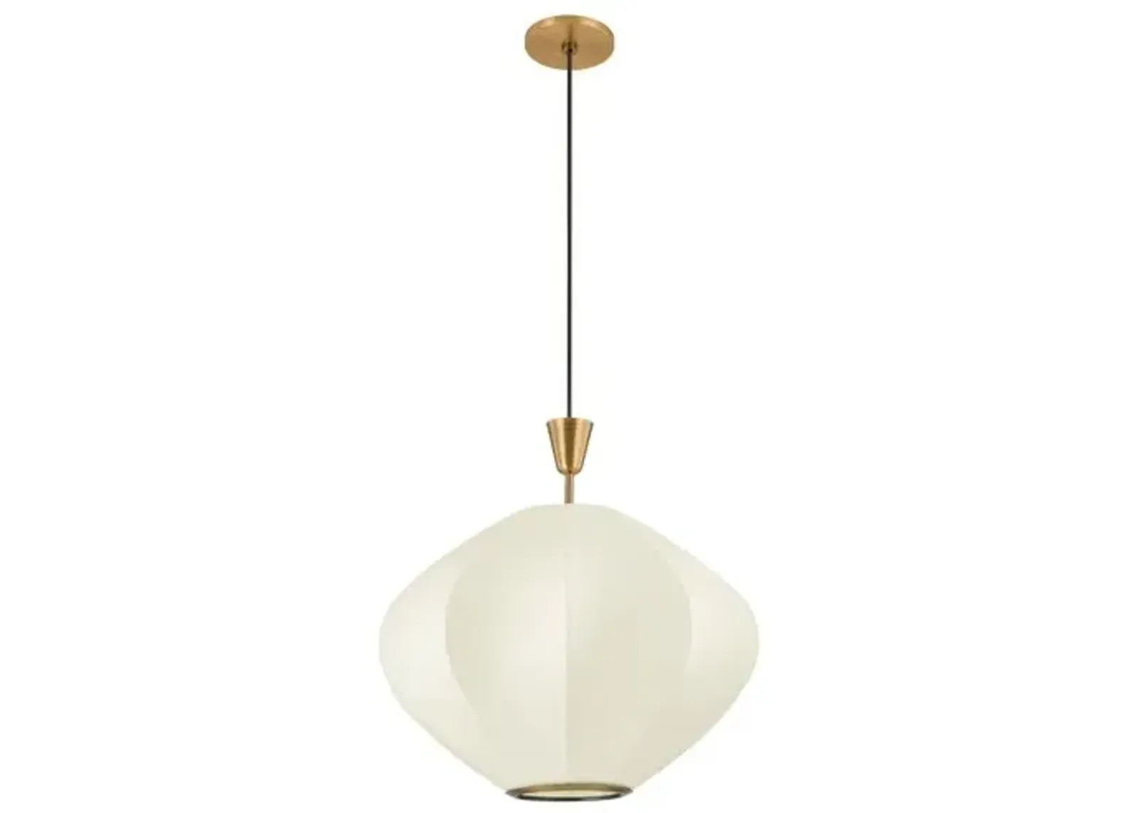 Arden Pendant - White/Patina Brass - Gold