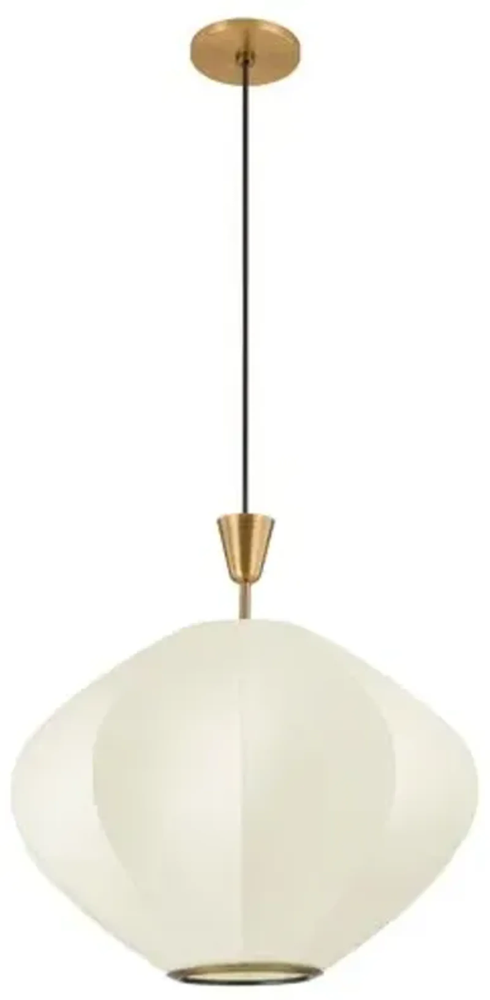 Arden Pendant - White/Patina Brass - Gold