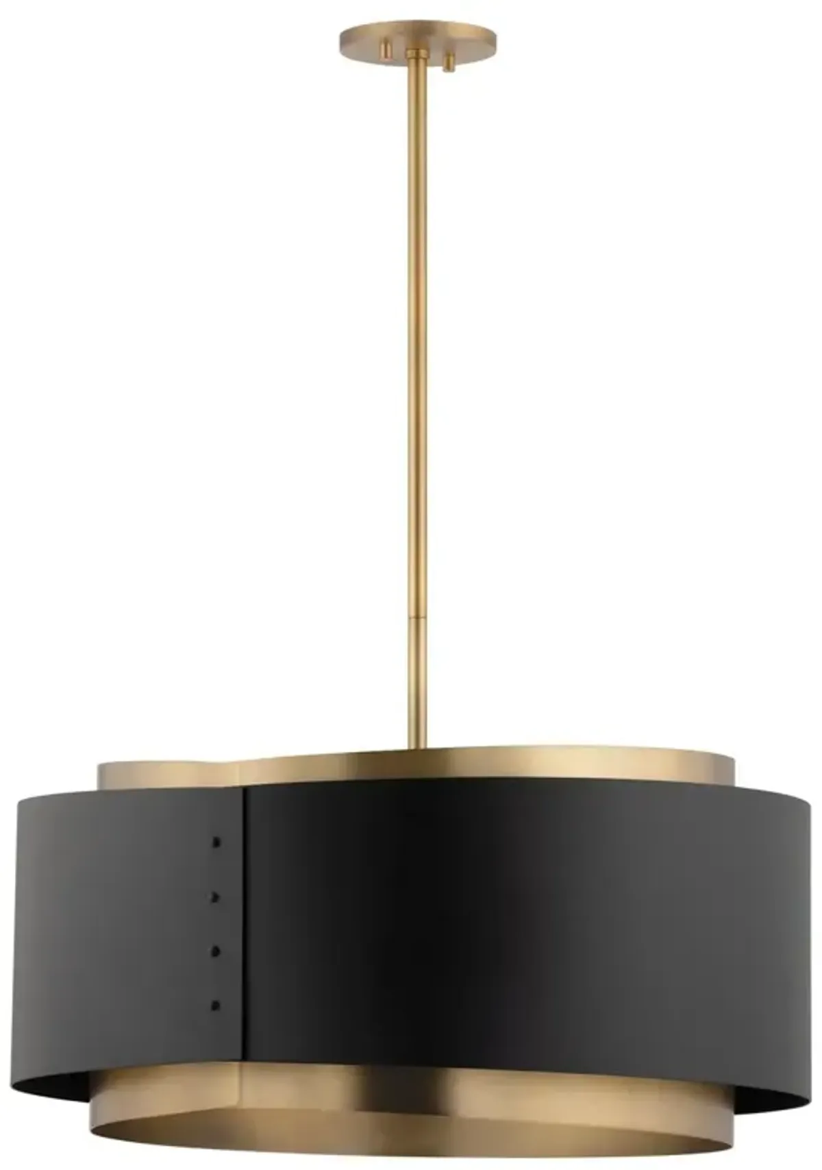 Roux 12.5" Pendant - Black/Patina Brass