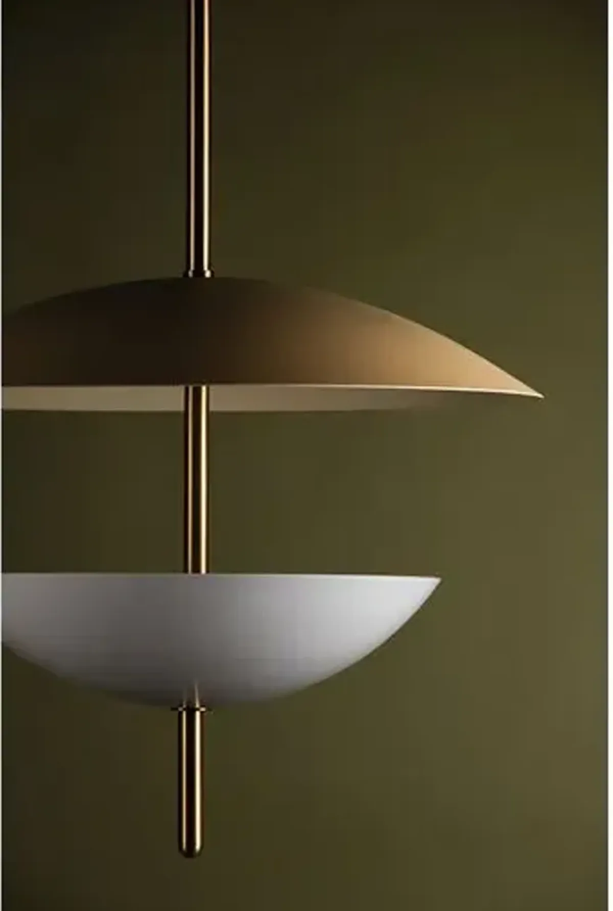 Dion Pendant - Patina Brass/White Glass - Gold