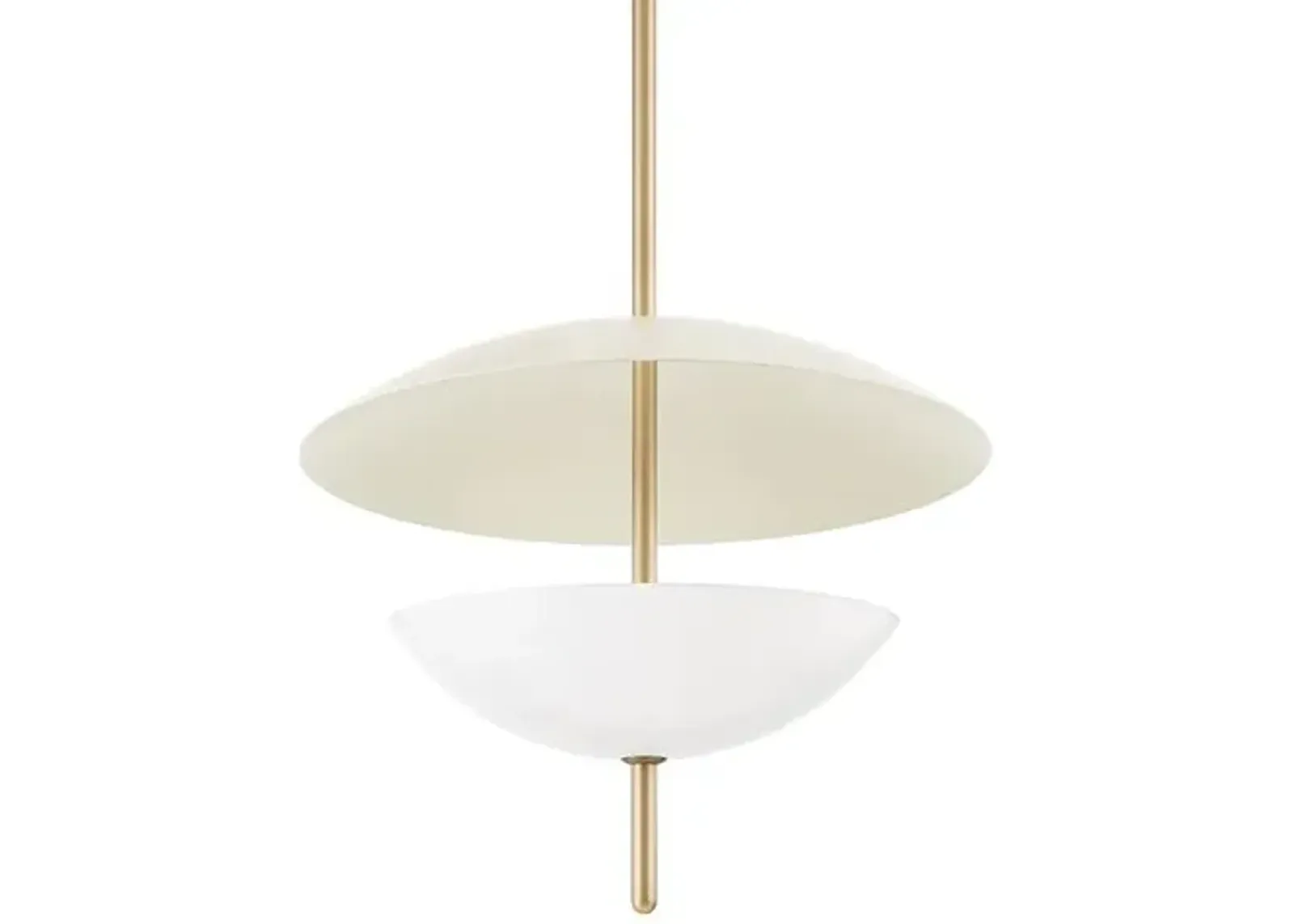 Dion Pendant - Patina Brass/White Glass - Gold