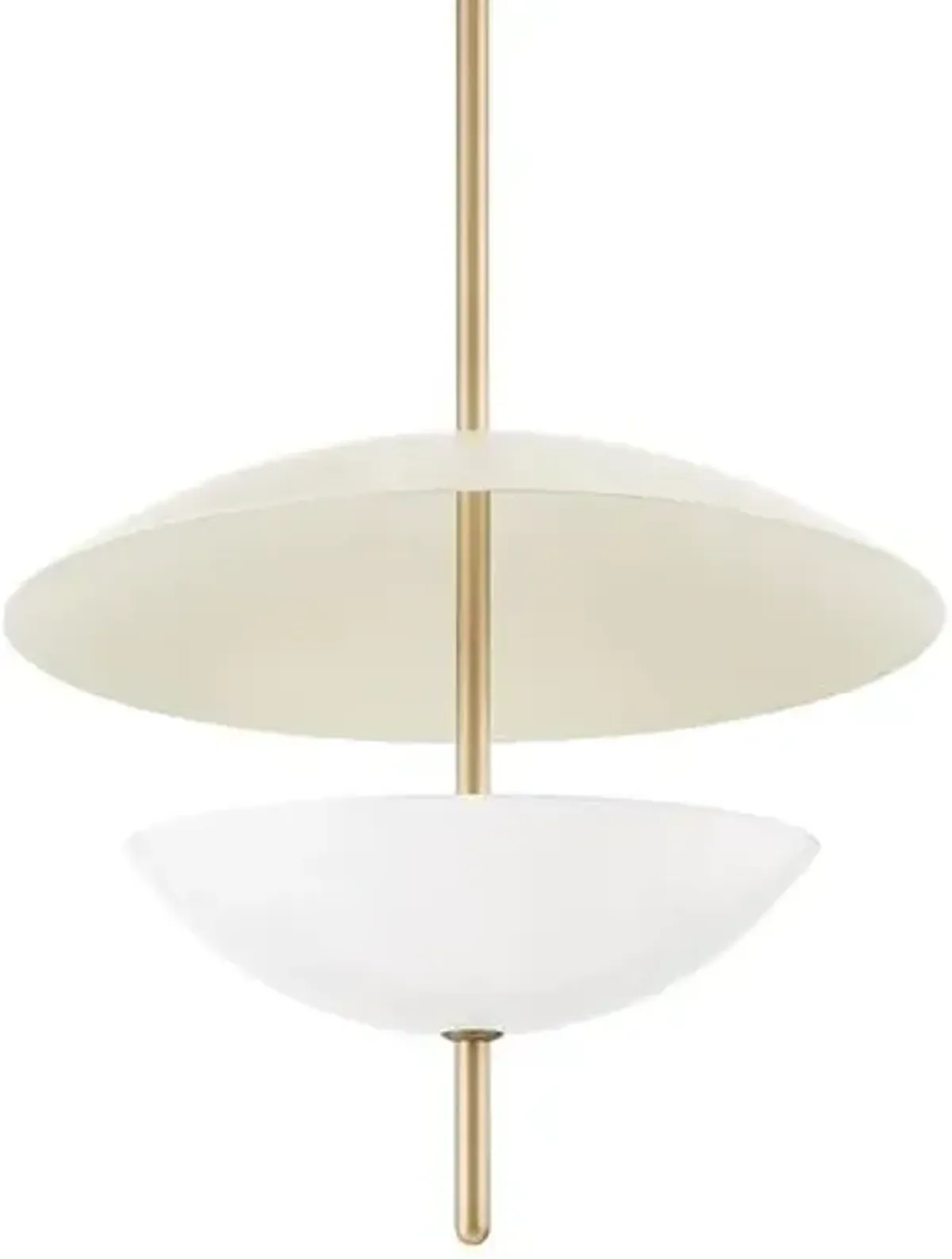 Dion Pendant - Patina Brass/White Glass - Gold