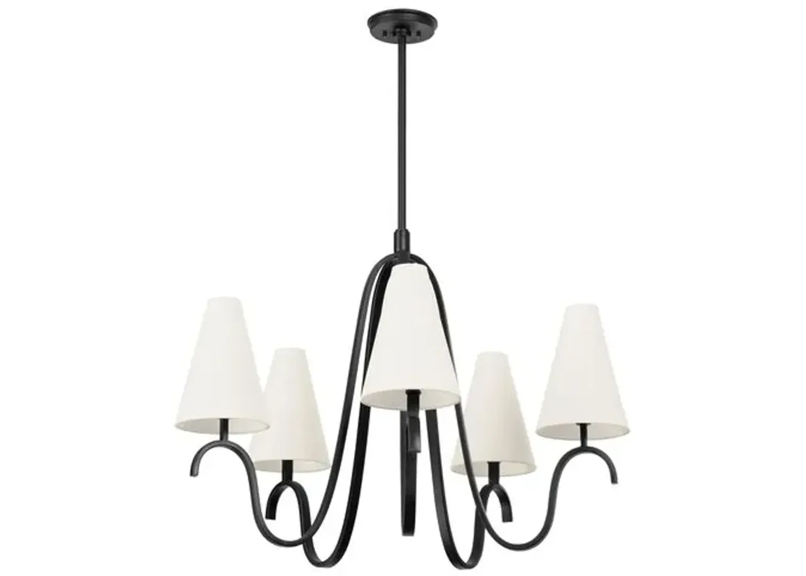 Melor 31" Chandelier - Forged Iron - Black