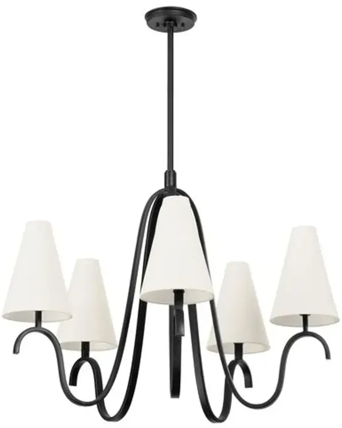 Melor 31" Chandelier - Forged Iron - Black