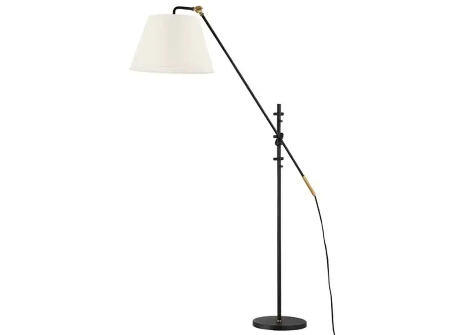 Navin Floor Lamp - Patina Brass/Textured Black