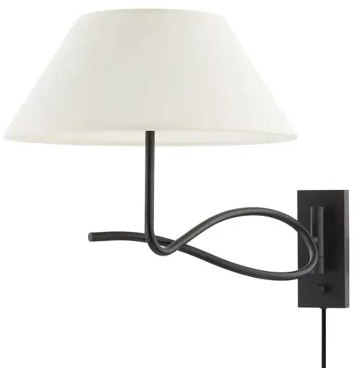 Alameda 15" Plug-in Wall Sconce - Forged Iron - Black