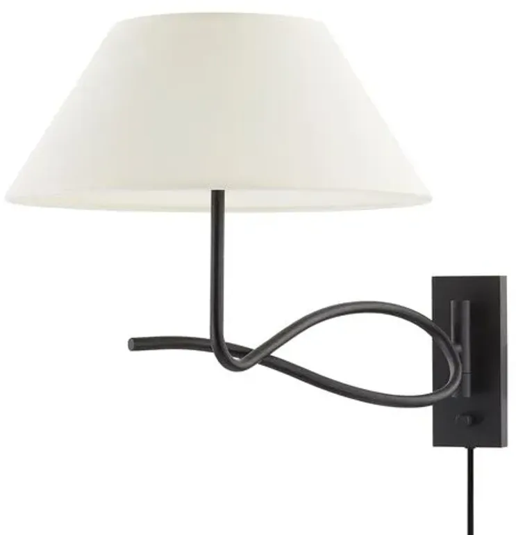 Alameda 15" Plug-in Sconce - Forged Iron - Black