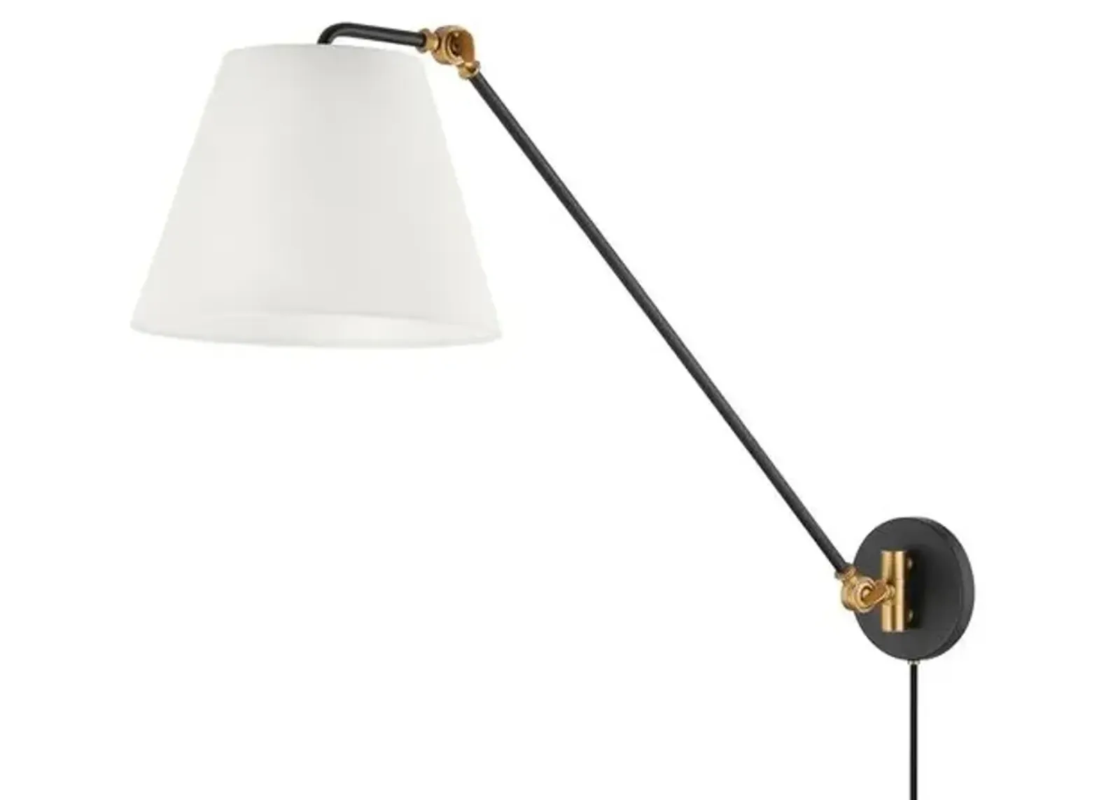 Navin 27.25" Plug-in Wall Sconce - Patina Brass/Textured Black